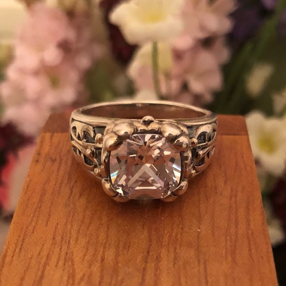 Silpada Sterling Silver Cubic Zirconia Blissful Thinking Ring Size 6 - Picture 7 of 12